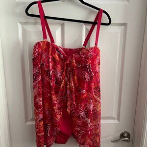 Plus Size Lauren Ralph Lauren 18W Lush Tropical-Print Fly-Away One-Piece
